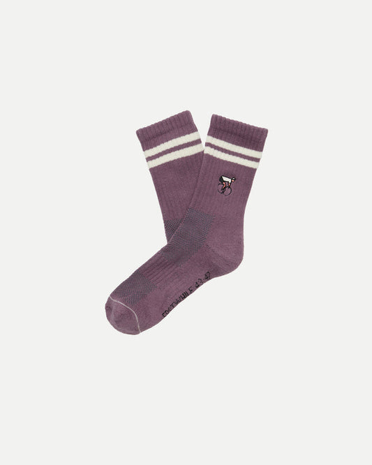 ERSTWHILE Socks Crew - Purple/Ivory-Casual Socks-5487567938970