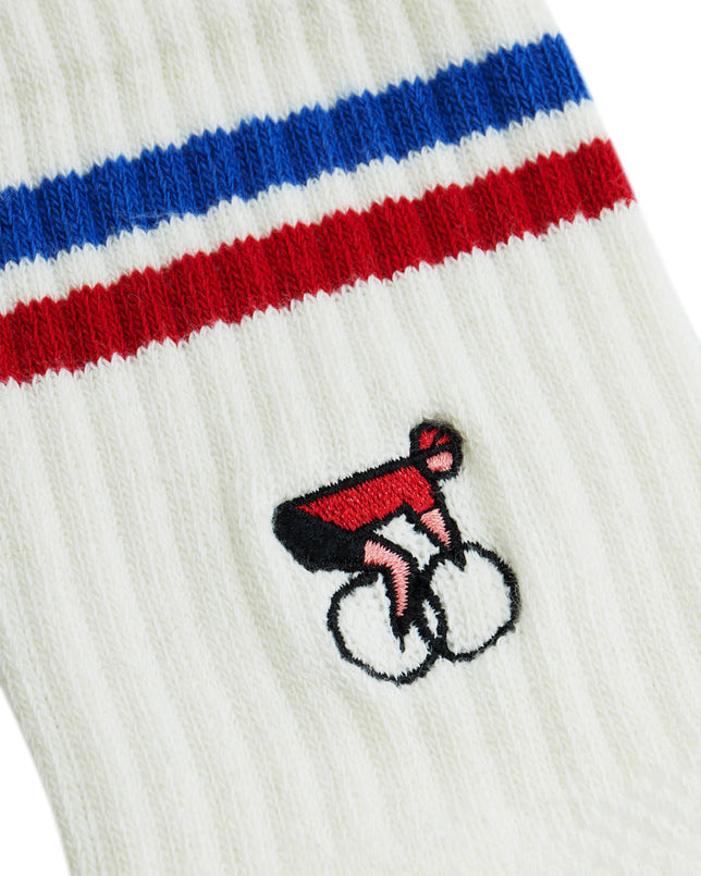 ERSTWHILE Socks Amateur - Ivory/Red/Blue-Casual Socks-