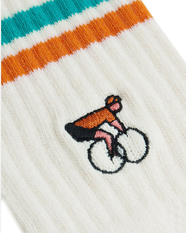 ERSTWHILE Socks Amateur - Ivory/Green/Orange-Casual Socks-