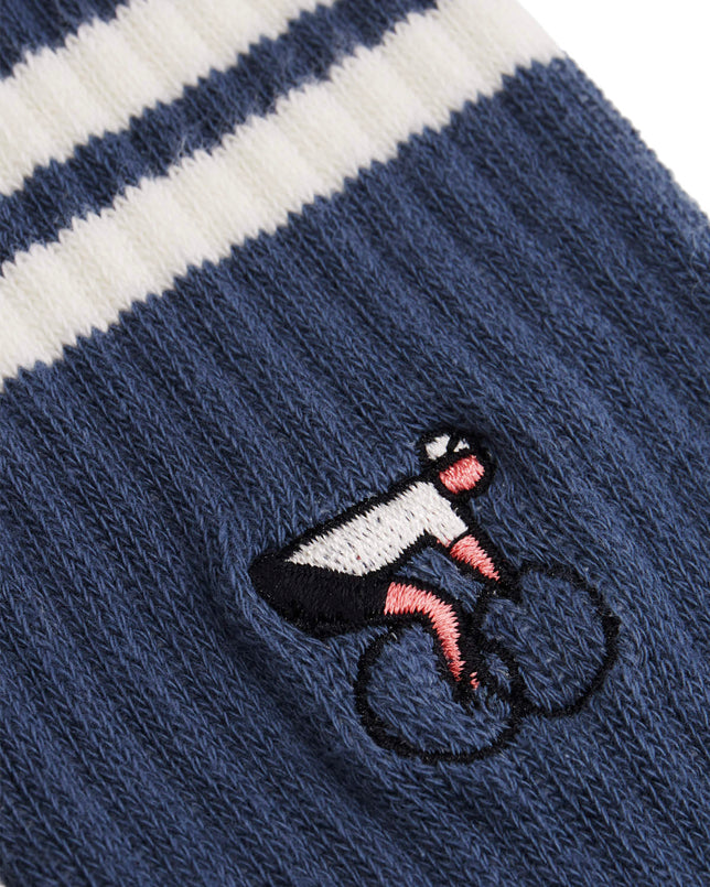 ERSTWHILE Socks Crew - Navy/Ivory-Casual Socks-