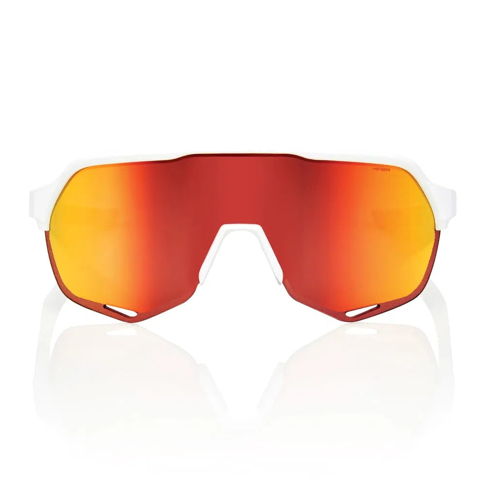 RIDE 100% Eyewear S2 Soft Tact Off White/Hiper Red Multilayer Mirror Lens-Eyewear-26393222