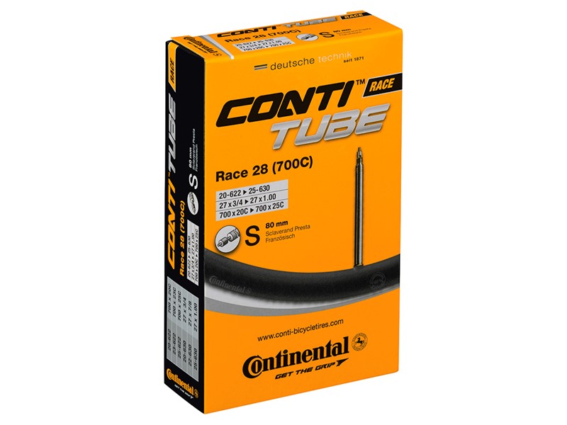 CONTINENTAL Inner Tube Race 28 700x20/25 Presta 80mm - Black-Spare Tubes-4024066568133