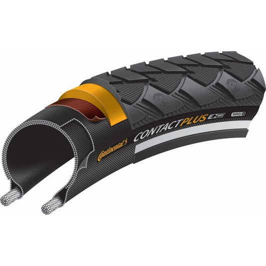 CONTINENTAL Contact Plus Rigid Reflective Road Tyre  - Black