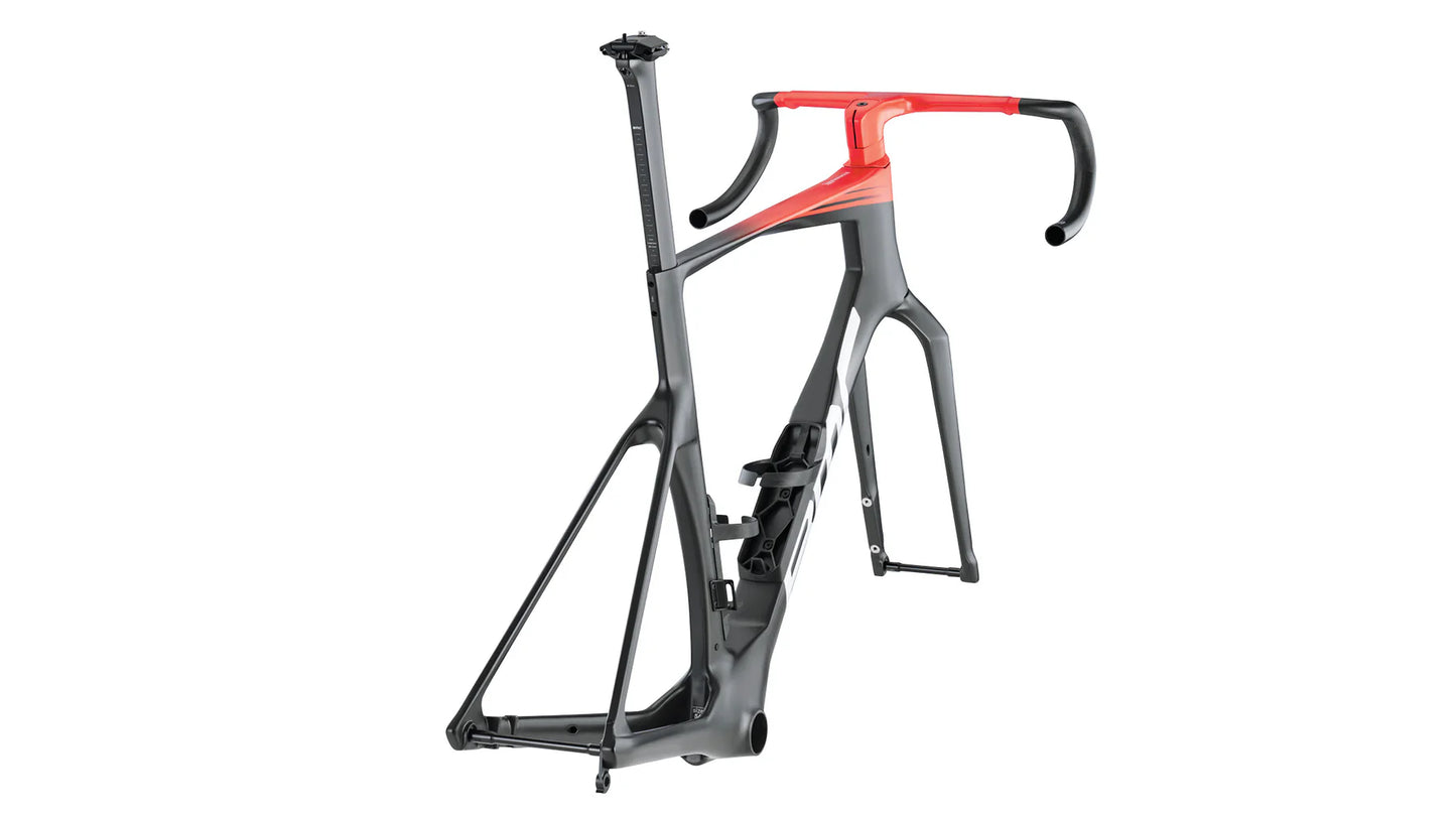 BMC Teammachine R01 MOD Road Frameset - Carbon Black / Neon Red