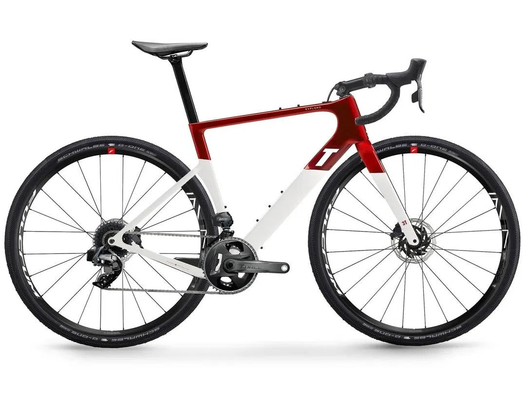 3T Exploro Race Complete Bike Gravel Sram Force AXS 1x - Red/White-Complete Gravel Bikes-