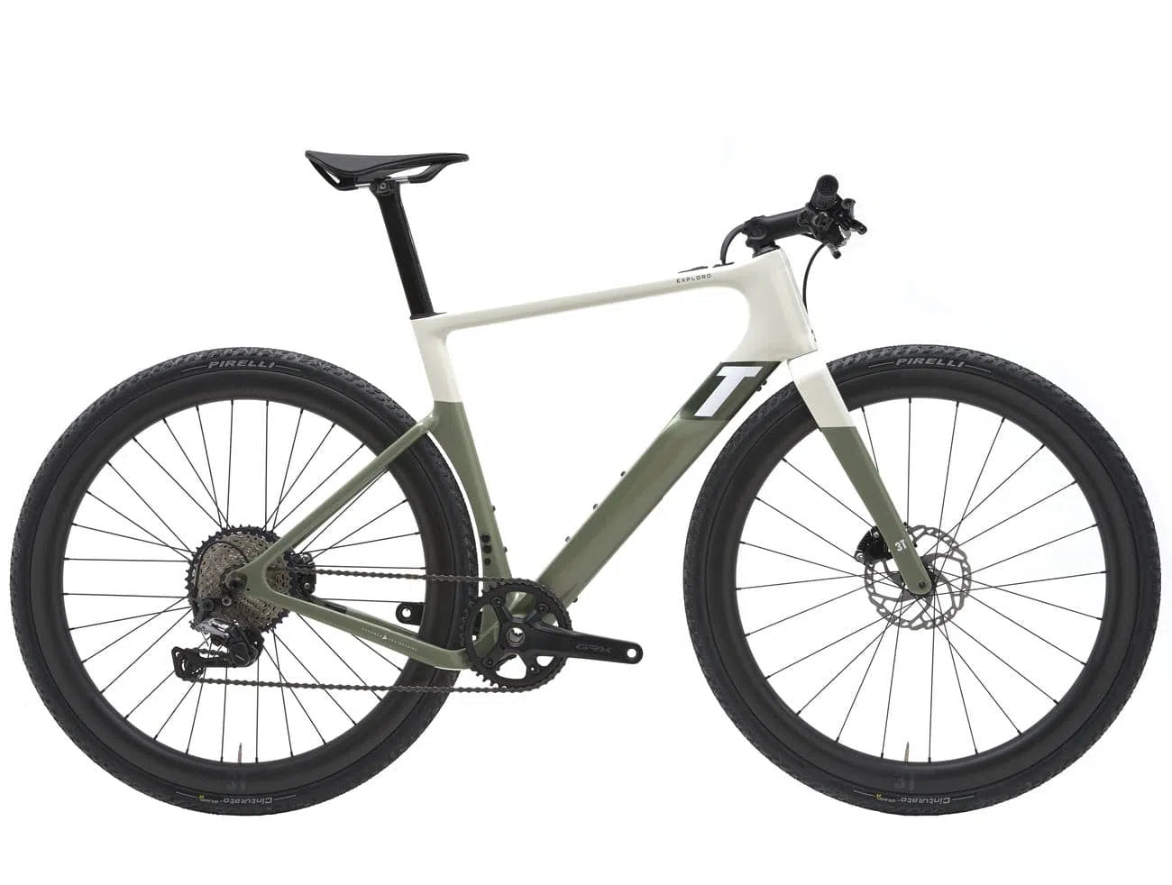 3T Exploro Racemax Boost Flatbar Complete Bike Gravel Electric - White/Green