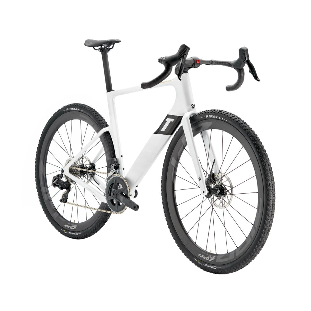 3T Exploro Racemax Italia Integrale Sram Rival AXS Zipp Complete Gravel Bike - Bianco-Complete Gravel Bikes-