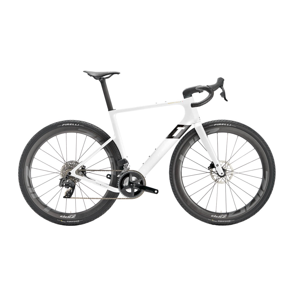 3T Exploro Racemax Italia Integrale Sram Rival AXS Zipp Complete Gravel Bike - Bianco-Complete Gravel Bikes-