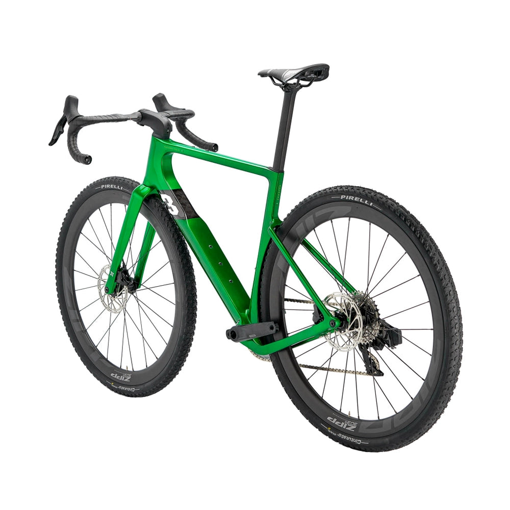 3T Exploro Racemax Italia Integrale Sram Rival AXS Zipp Complete Gravel Bike - Verde-Complete Gravel Bikes-