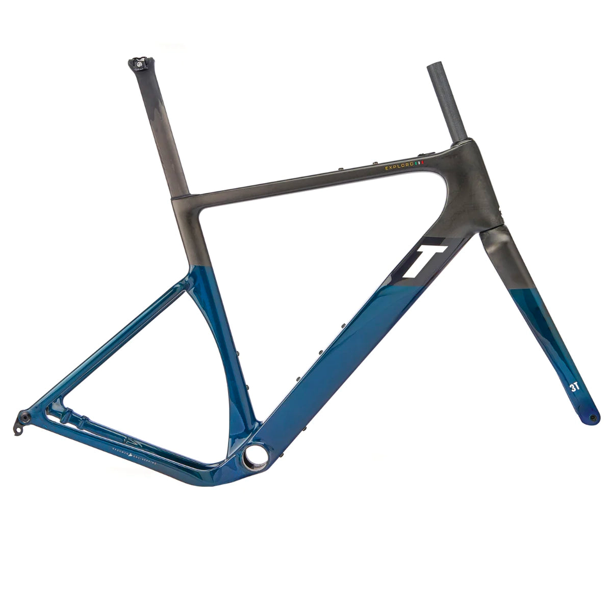 3T Exploro Racemax Italia Gravel Frameset - Blue-Framesets-