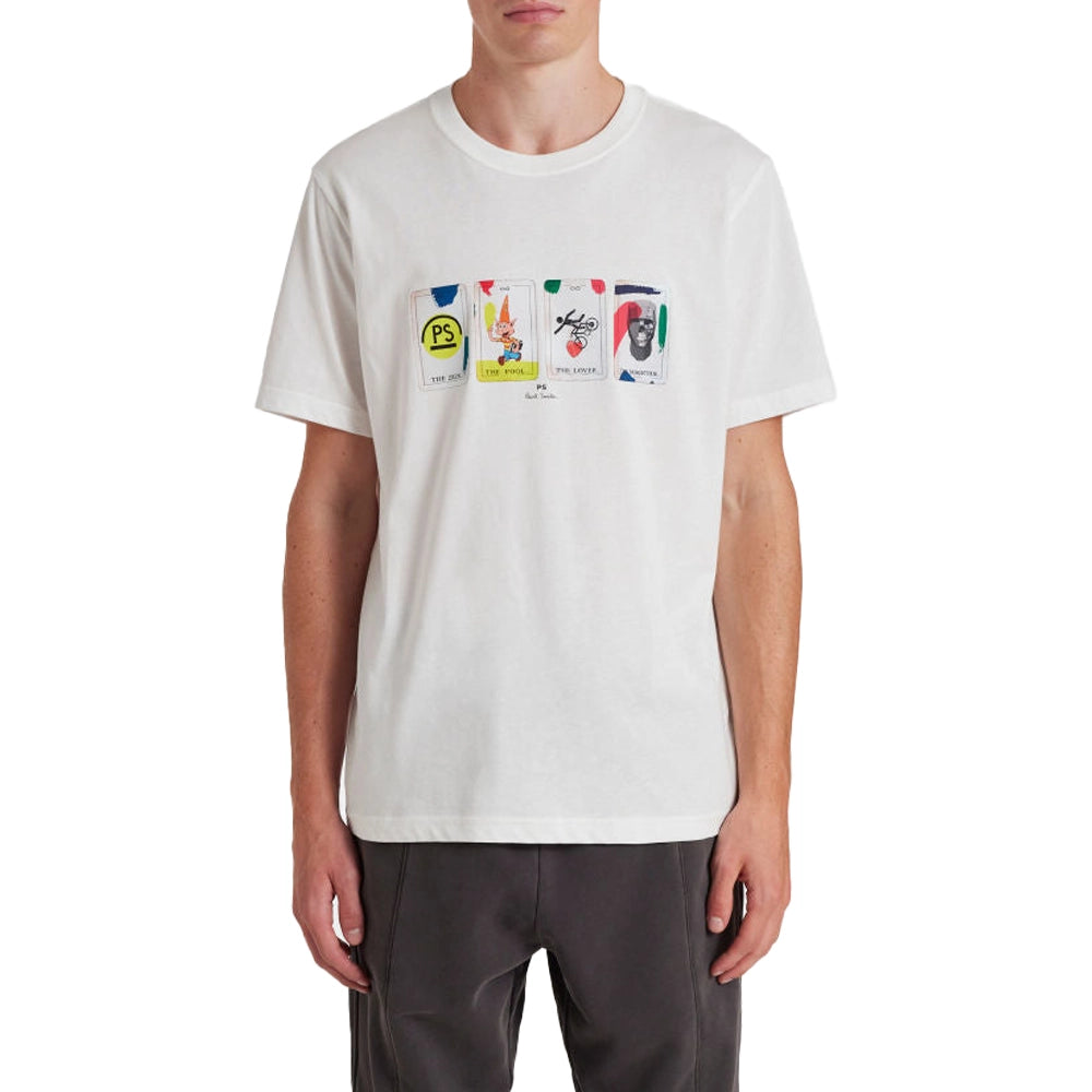 PAUL SMITH Tshirt SS Reg Fit Tarot Cards - White-T-Shirts-