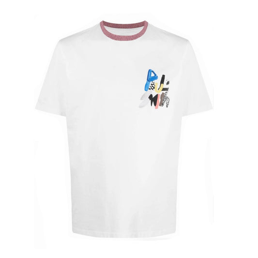 PAUL SMITH Tshirt SS Reg Fit Logo Print - White-T-Shirts-