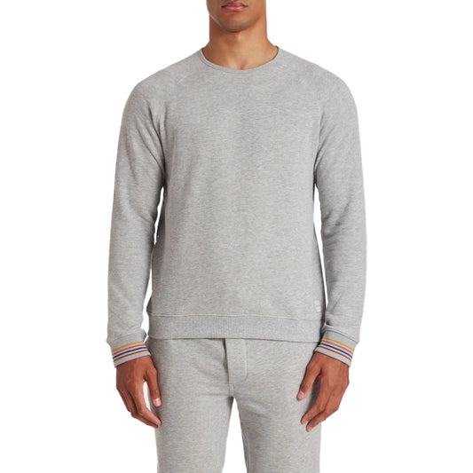 PAUL SMITH Artist Stripe Cuff LS Top - Grey-Sweatshirts-