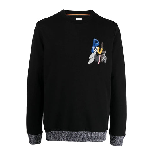 PAUL SMITH Sweatshirt Chest Embroided - Black-Sweatshirts-
