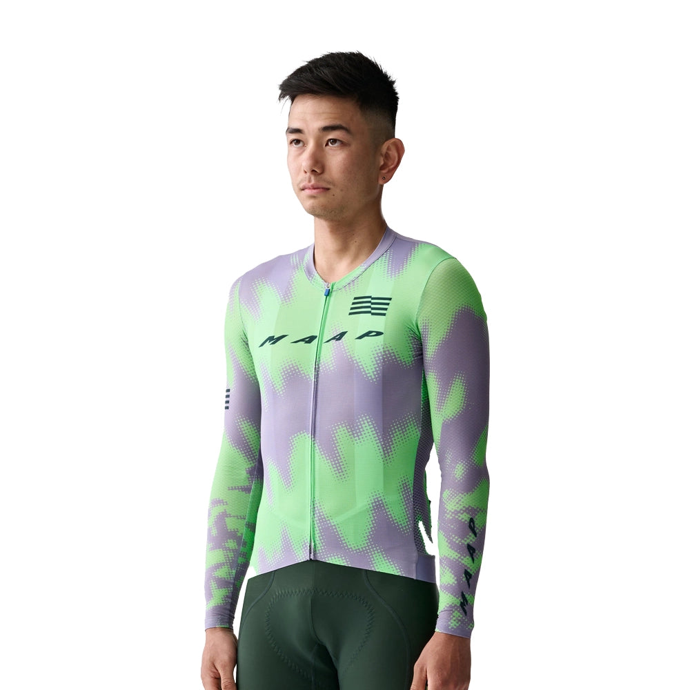 MAAP x Lifeplus Wahoo Team Pro Air LS Jersey 2.0 - Purple Ash/Aqua Green-Long Sleeve Jerseys-