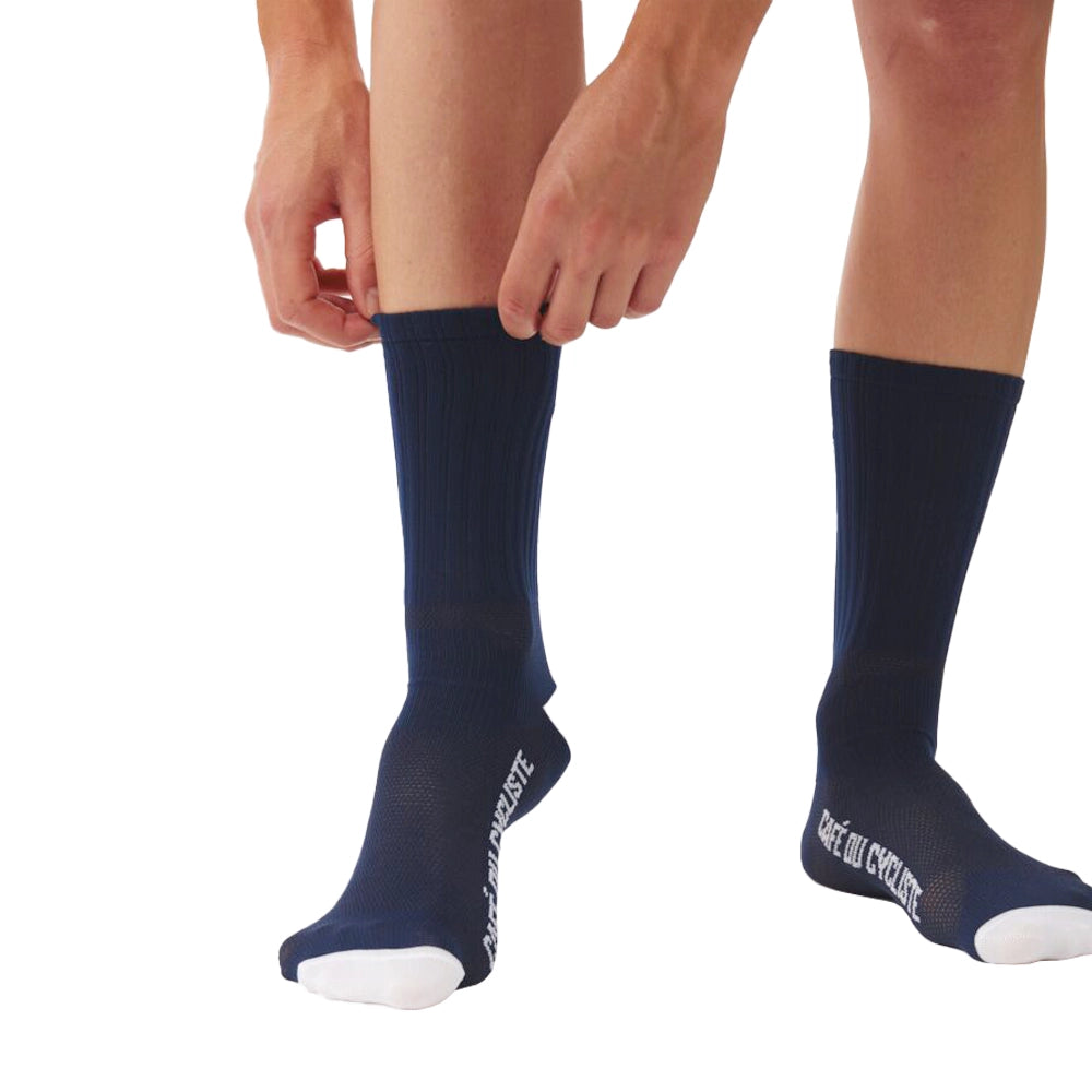 CAFE DU CYCLISTE Gravel Cycling Socks - Flying Fish Navy-Cycling Socks-