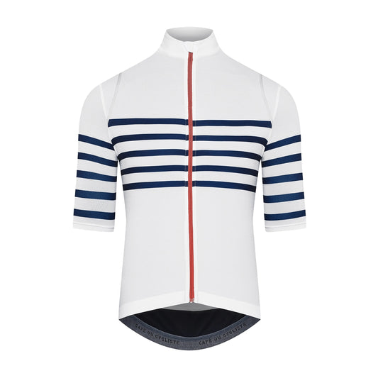 CAFE DU CYCLISTE Mona Cycling Jersey - White Classic-Jerseys-