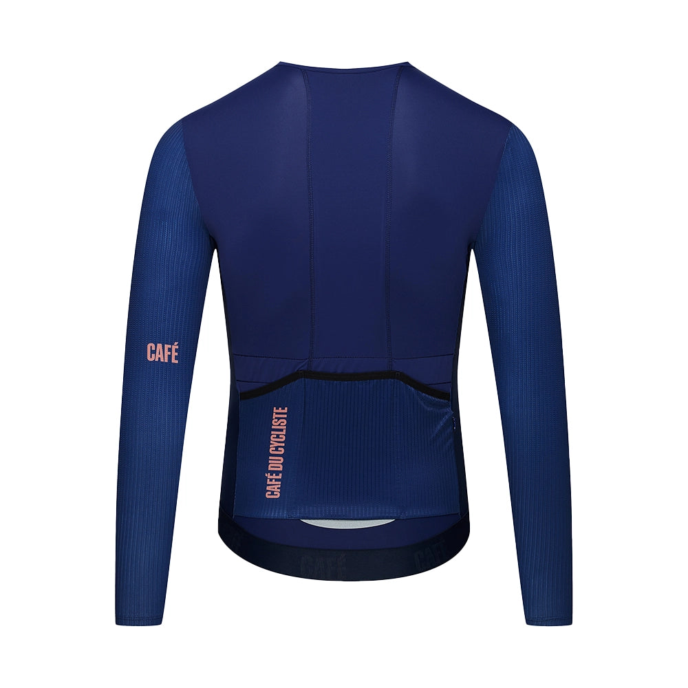 CAFE DU CYCLISTE Roxane LS Cycling Jersey - Navy-Long Sleeve Jerseys-