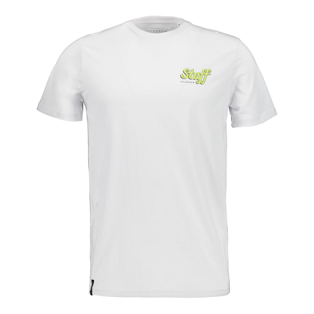 VELODROM Staff Tshirt - White/Bright Lime-T-Shirts-