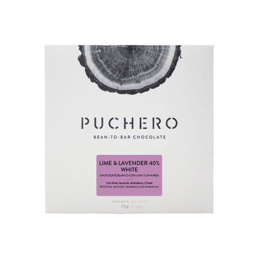 PUCHERO Bean To Bar Chocolate - Lime & Lavender 40% White
