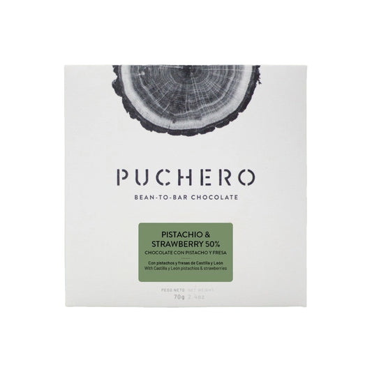 PUCHERO Bean To Bar Chocolate - Pistachio & Strawberry 50%