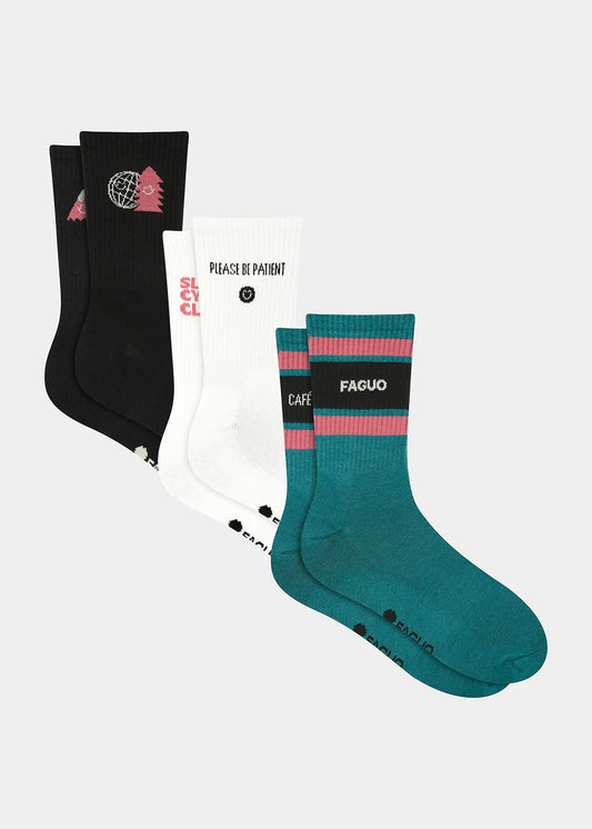 CAFE DU CYCLISTE X FAGUO Sport Socks x3 Pack - Multicolour