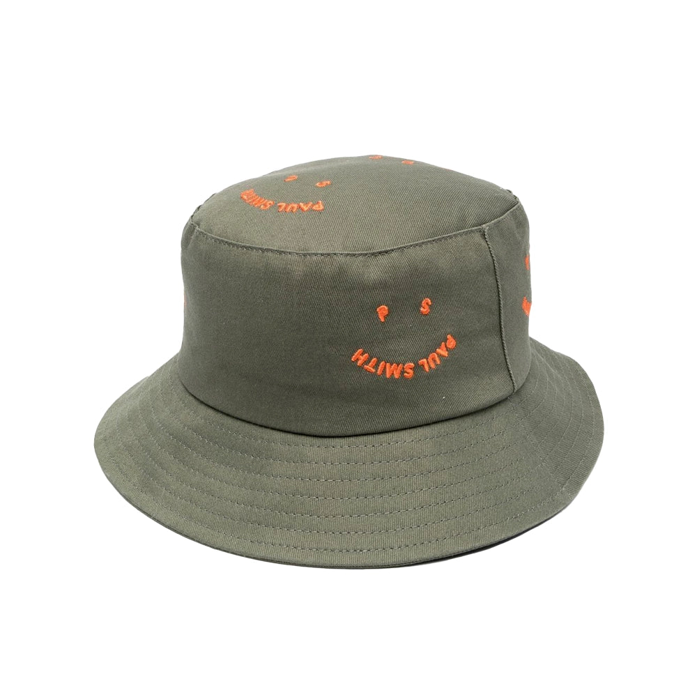 PAUL SMITH Bucket Hat Happy - Military Green-Caps-5059970312205