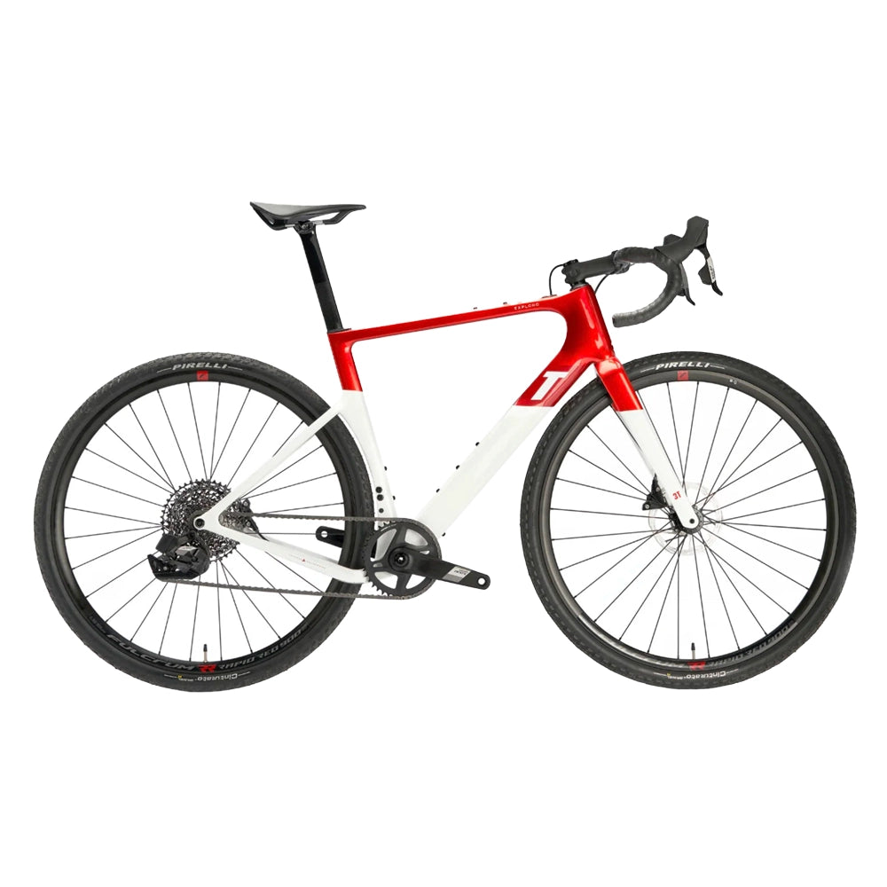 3T Exploro Racemax APEX XPLR AXS 1X12 700C Complete Gravel Bike - Red/White-Complete Gravel Bikes-