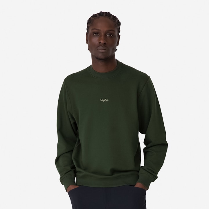 RAPHA Cotton Sweatshirt - KOG Deep Olive Green/Olive Green-Velodrom