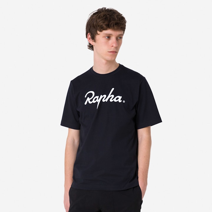 RAPHA Cotton T-Shirt Large Logo - BBK/Black White-Velodrom