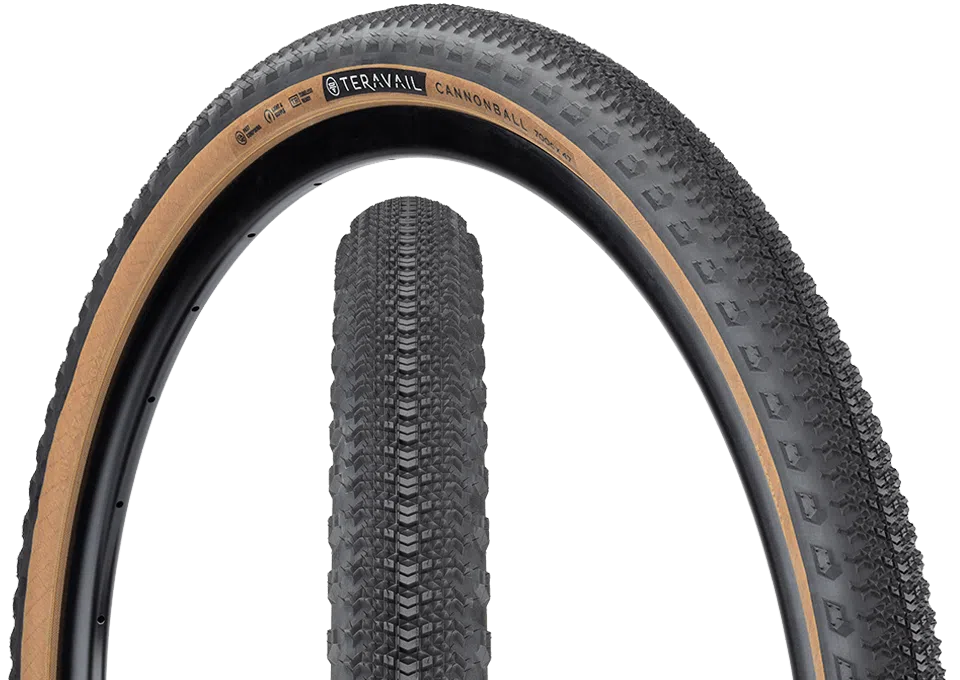 TERAVAIL Cannonball Gravel Tyre Light & Supple - Tan-Gravel Tyres-708752329607