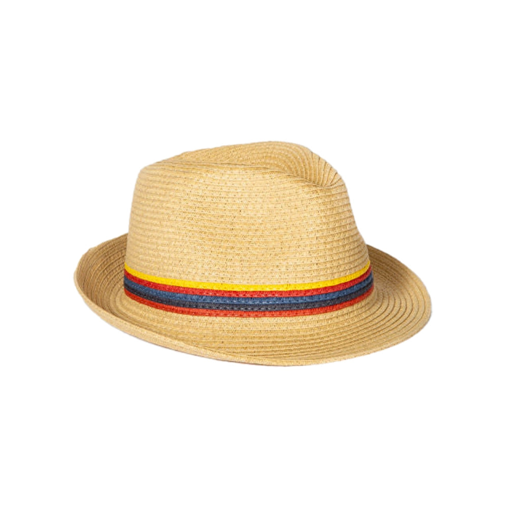 PAUL SMITH Artist Stripe Raffia Trilby Hat - Sand-Caps-5059674492128