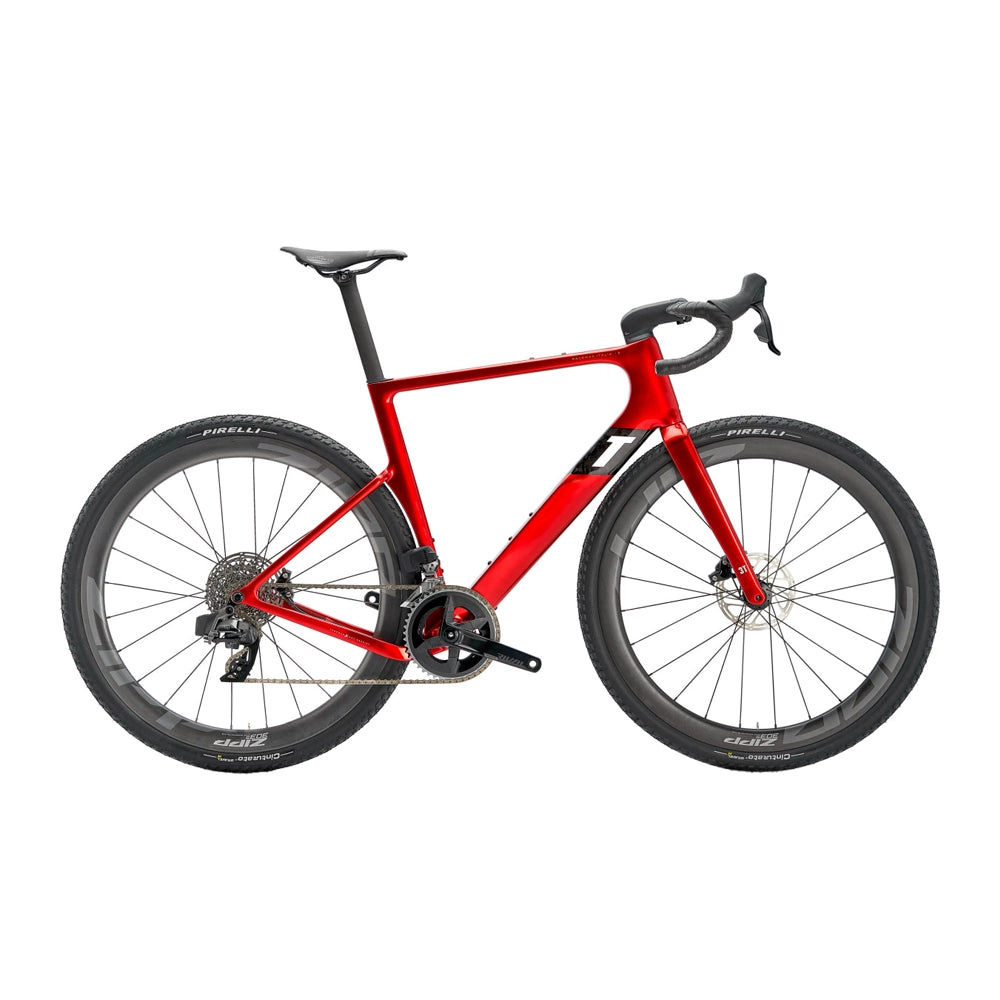 3T Exploro Racemax Italia Integrale Sram Rival AXS Zipp Complete Gravel Bike - Rosso-Complete Gravel Bikes-