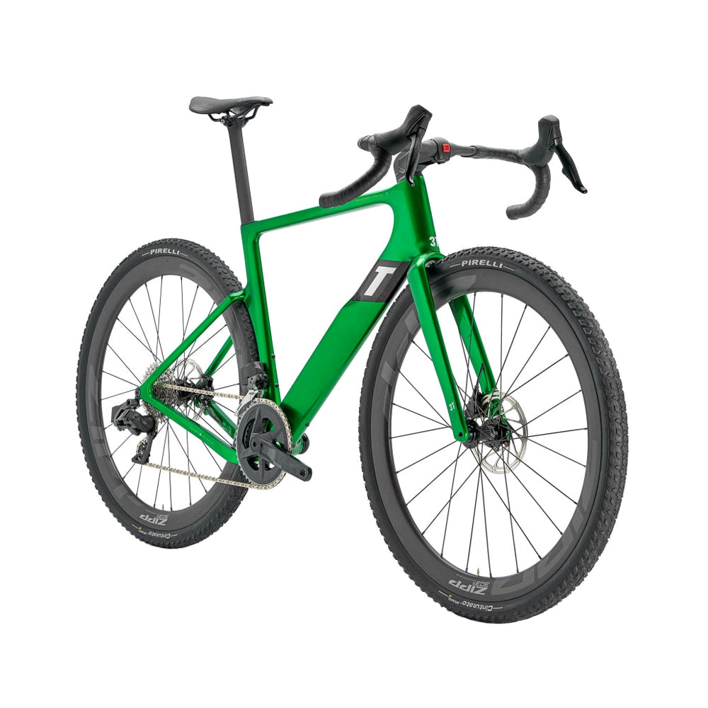 3T Exploro Racemax Italia Integrale Sram Rival AXS Zipp Complete Gravel Bike - Verde-Complete Gravel Bikes-