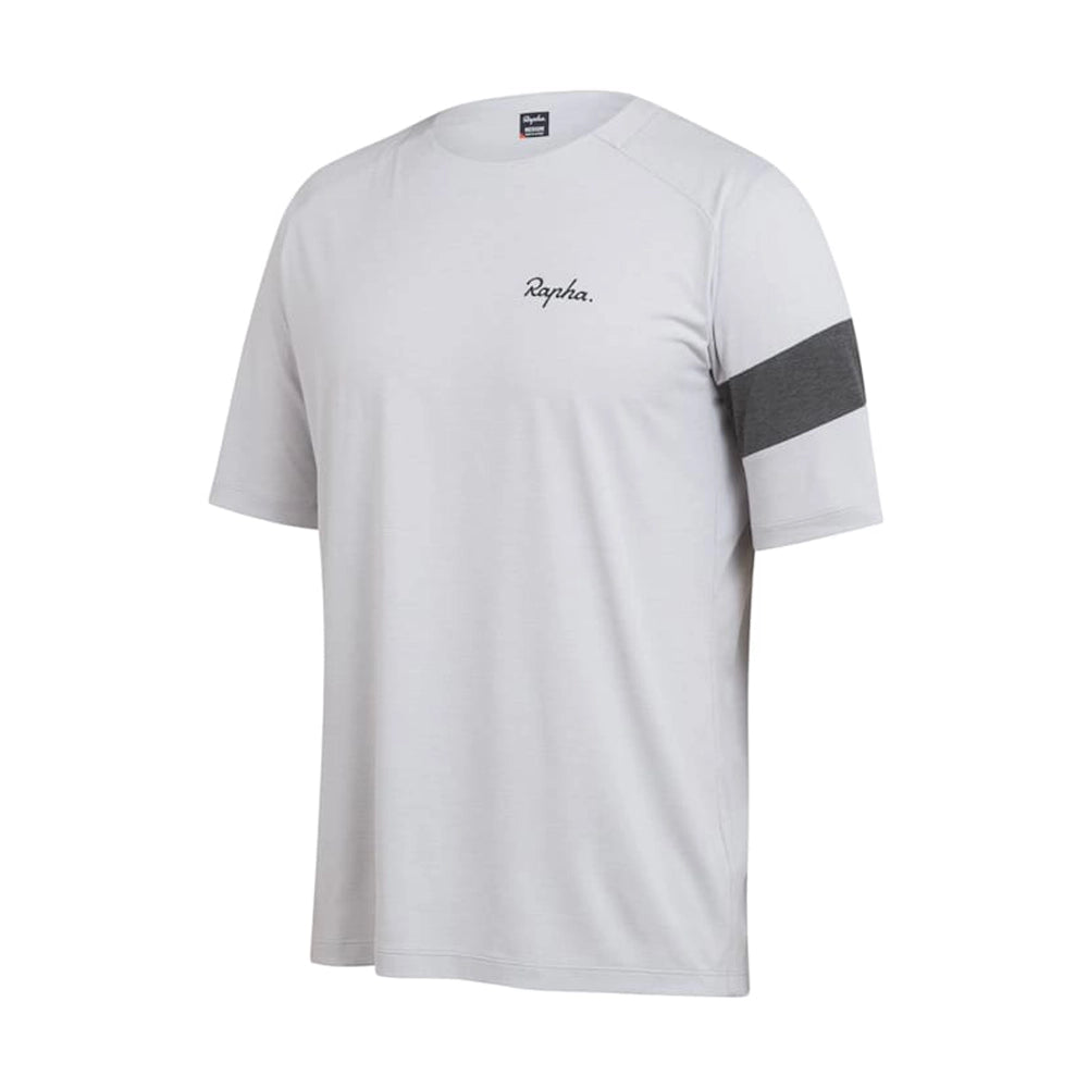 RAPHA Trail Technical Tshirt - MCA Light Grey/ Black-Velodrom