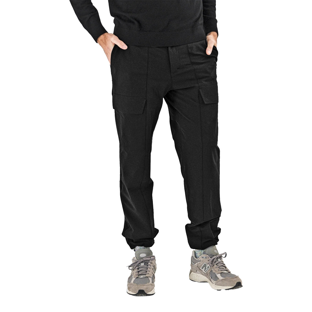 SILENCIOSA Cargo Pants - Black-Casual Pants-