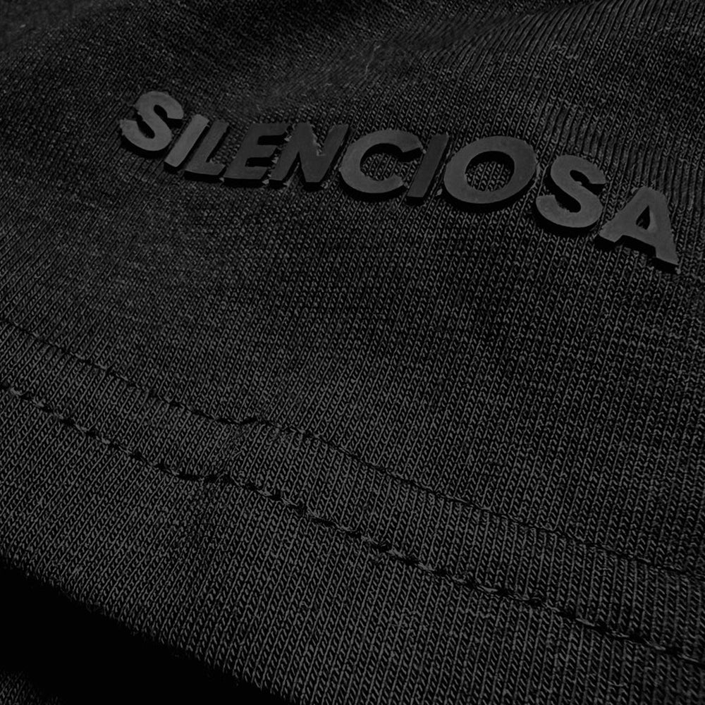 SILENCIOSA Embossed TShirt - Black-Casual Shirt-