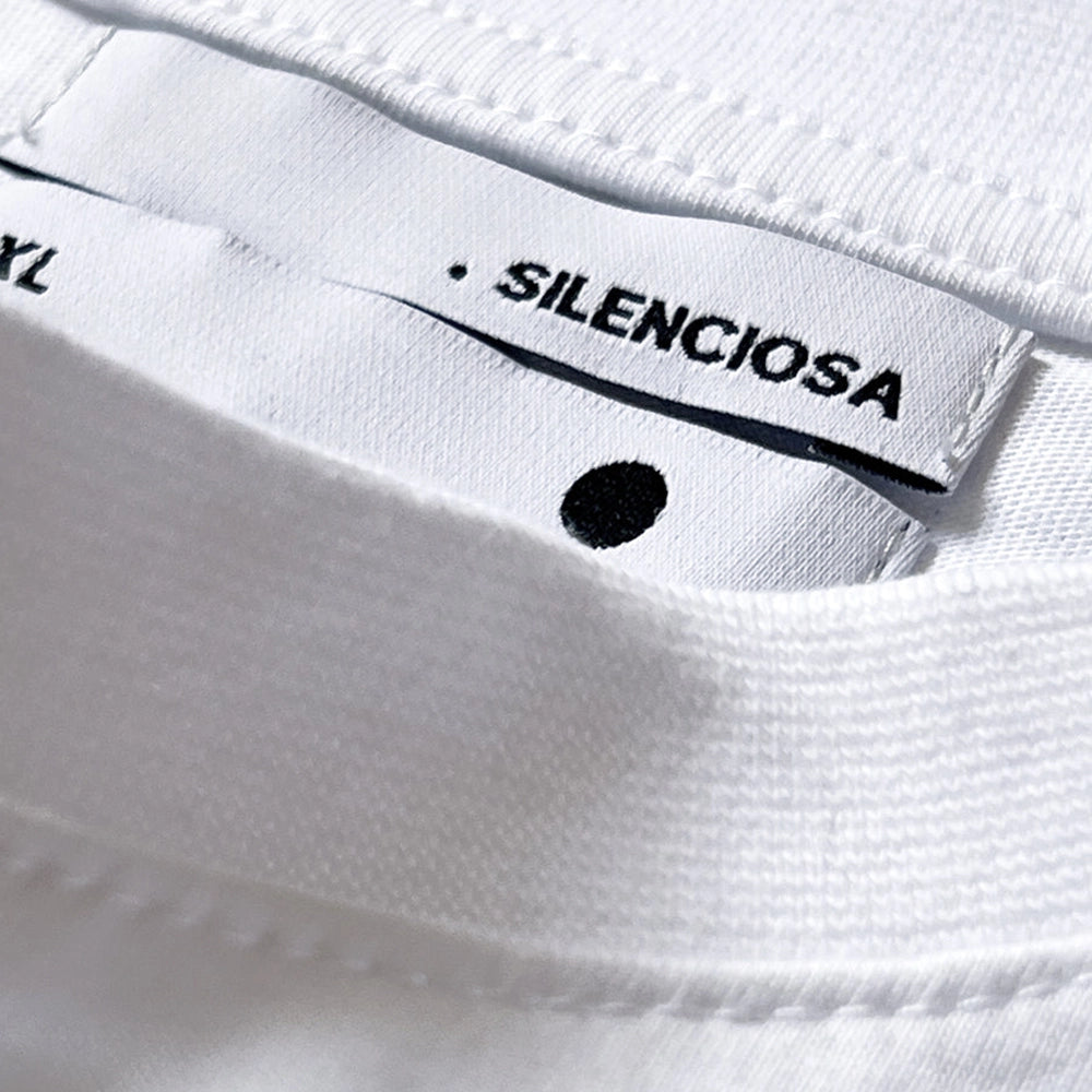 SILENCIOSA Embossed TShirt - White-Casual Shirt-