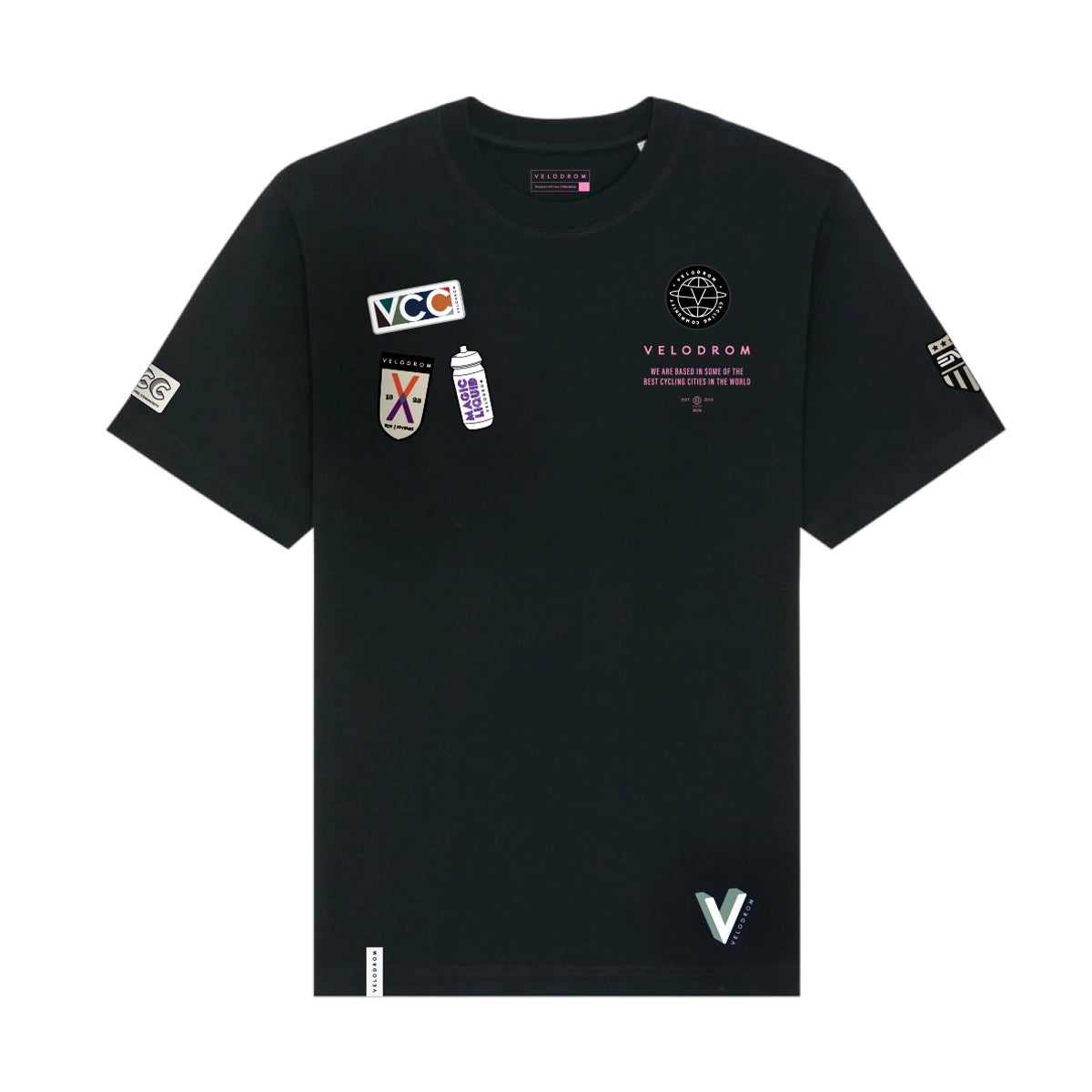 VELODROM Multi Patch Tshirt SS24 - Black-T-Shirts-74673993