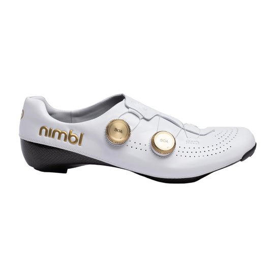 NIMBL Exceed Ultimate Glide - White/Gold-Road Cycling Shoes-