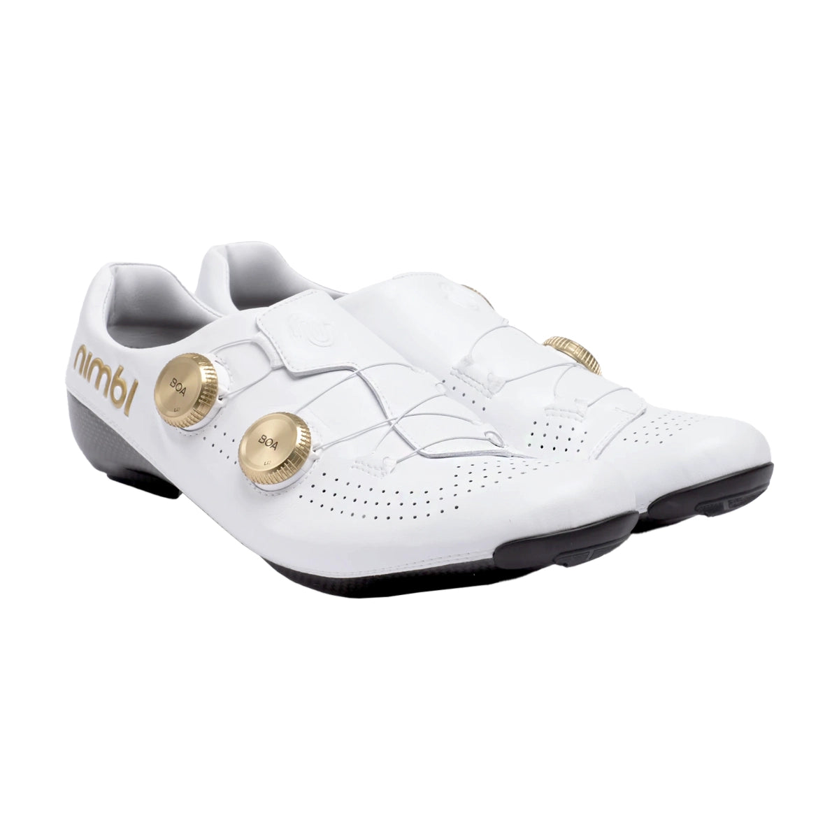 NIMBL Exceed Ultimate Glide - White/Gold-Road Cycling Shoes-