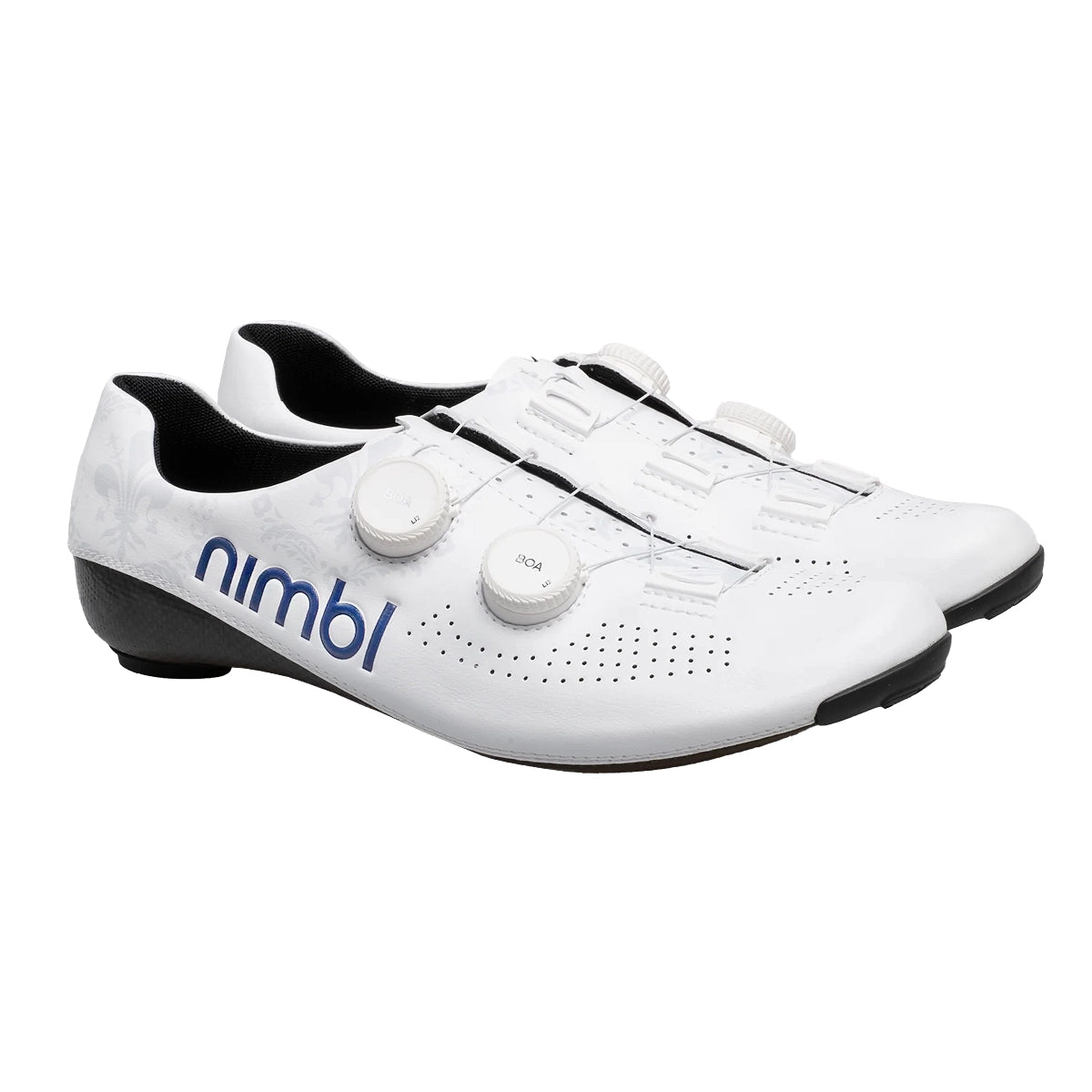 NIMBL Road Cycling Shoes Exceed Ultimate Fleur de Lis - White