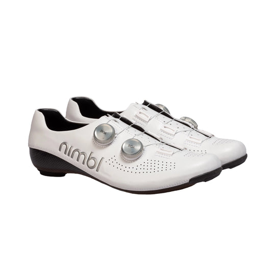 NIMBL Road Cycling Shoes Ultimate - White/Silver-Road Cycling Shoes-23460681