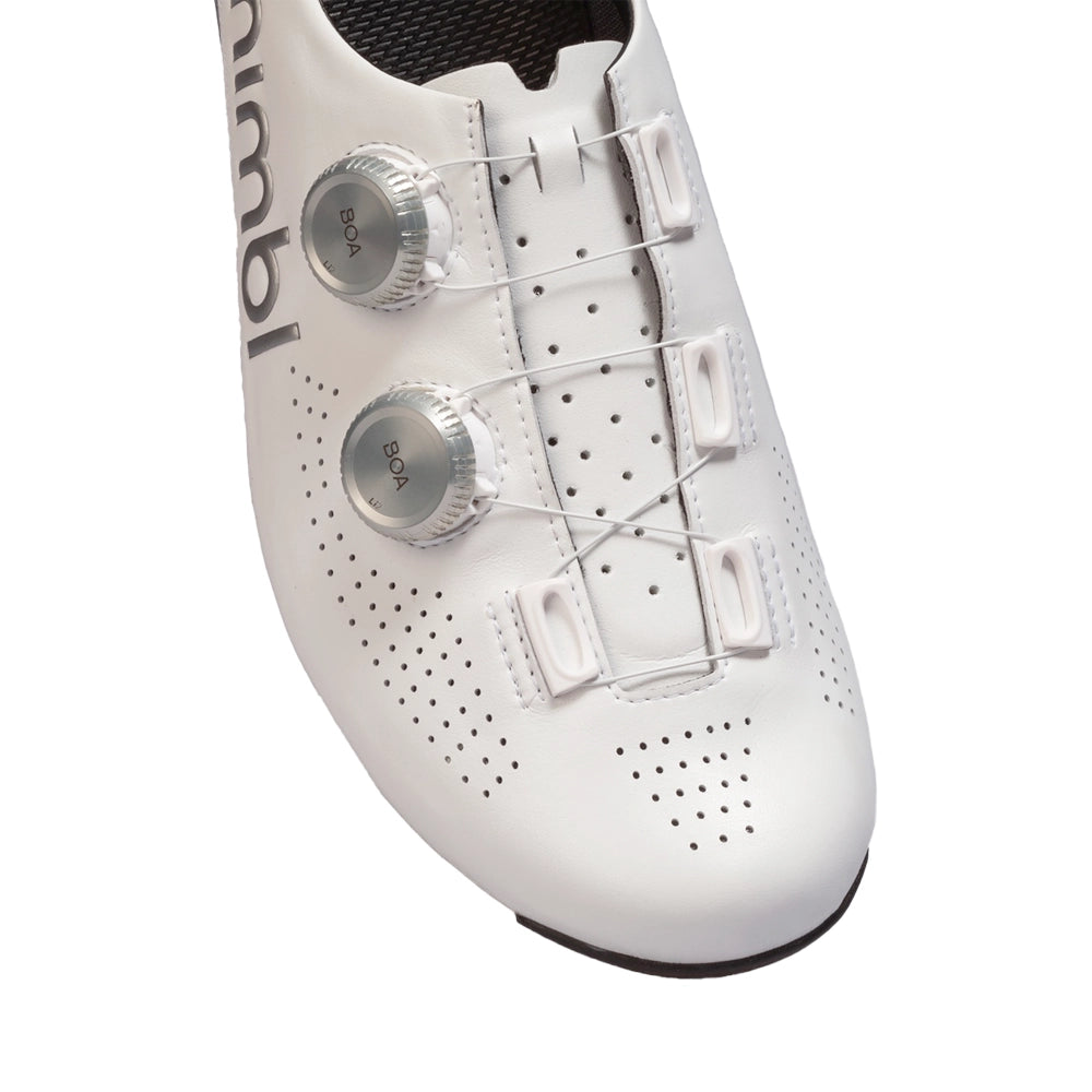 NIMBL Road Cycling Shoes Ultimate - White/Silver-Road Cycling Shoes-