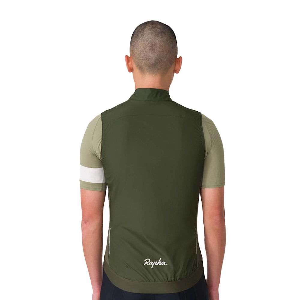 RAPHA Core Gilet - Deep Olive Green/White KGW-Velodrom