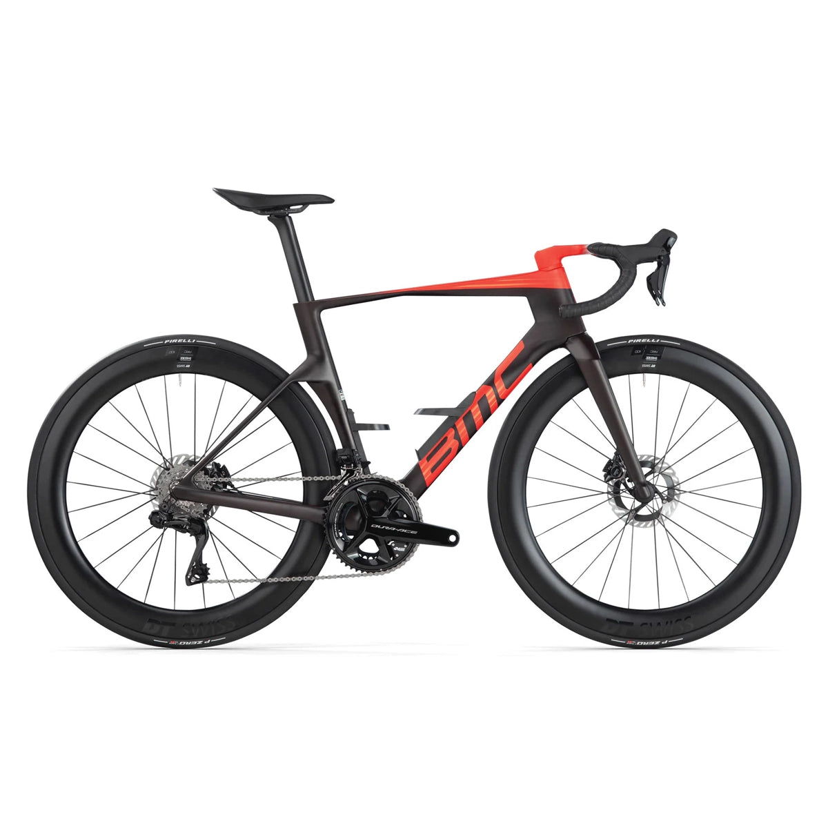 BMC Teammachine R01 TWO Shimano Dura Ace DI2 Power Meter DTSwiss Wheelset Road Bike - Carbon/Neon Red