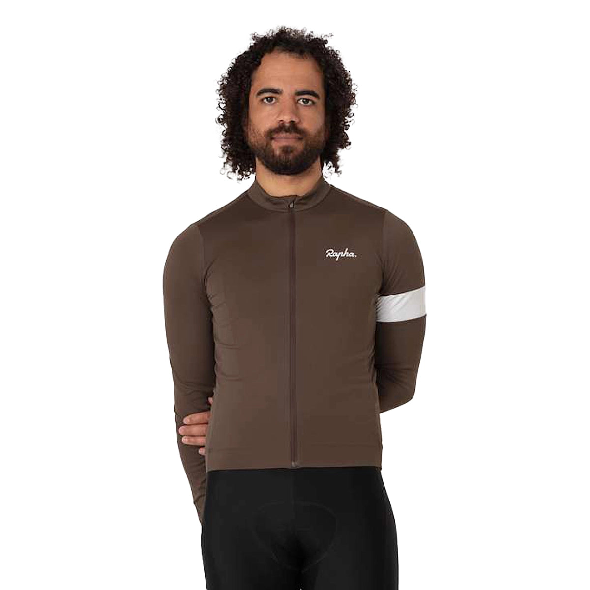 RAPHA Core Thermal Long Sleev Jersey - DCW Deep Coffee/White