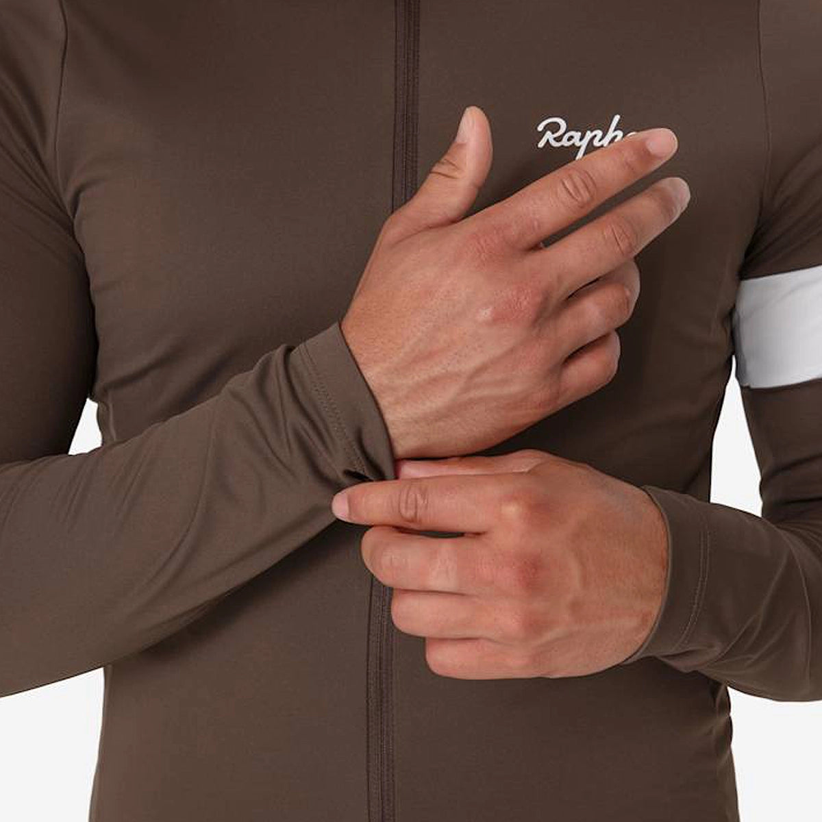 RAPHA Core Thermal Long Sleev Jersey - DCW Deep Coffee/White