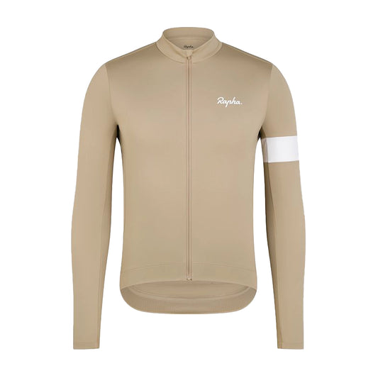 RAPHA Core Thermal Long Sleeve Jersey - THW Tan/White