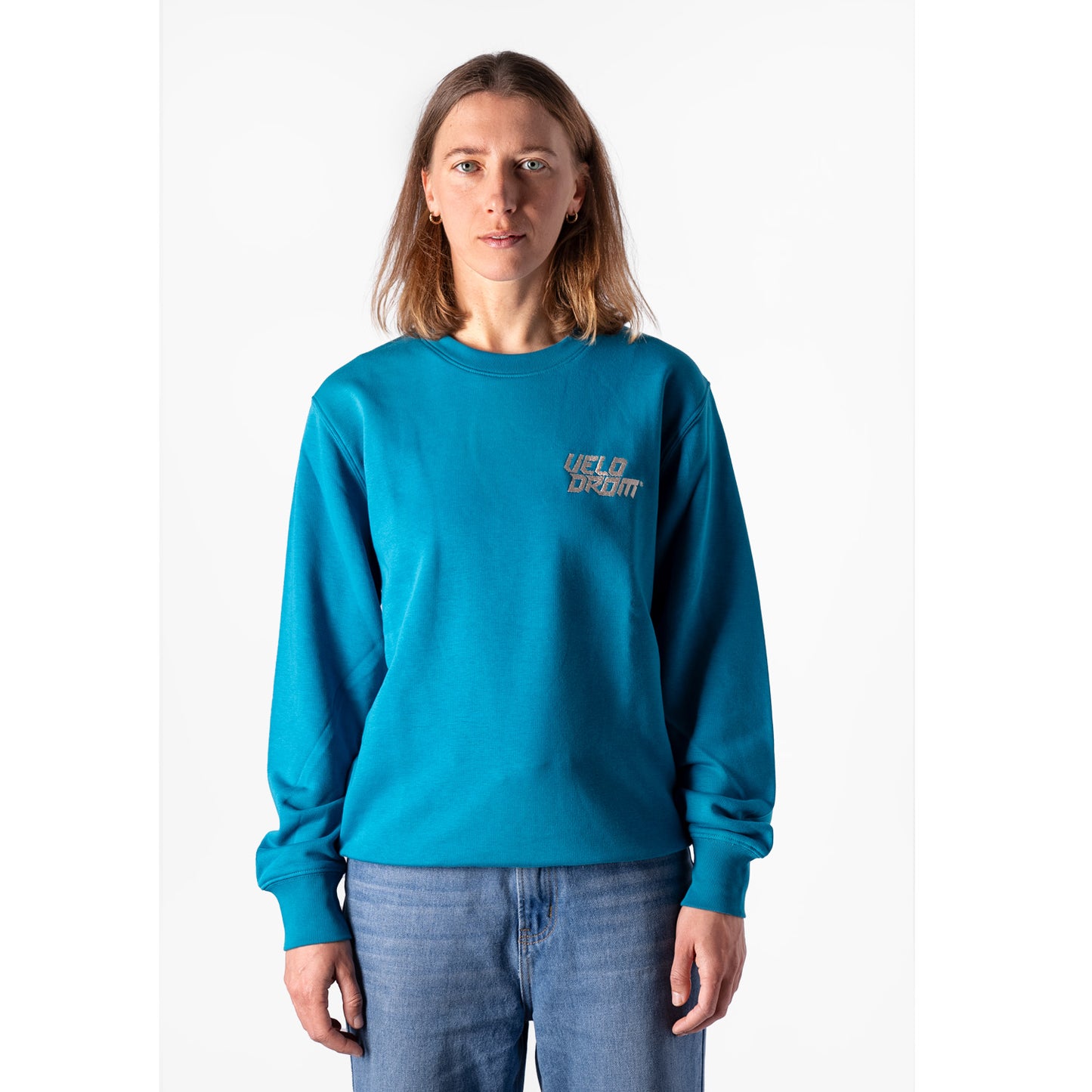 Velodrom Casual Embroided Logo Sweatshirt - Ocean Deep / Gold